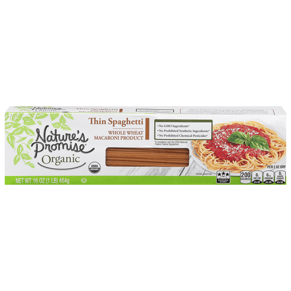 Save on nature's promise organic whole wheat thin spaghetti pasta order