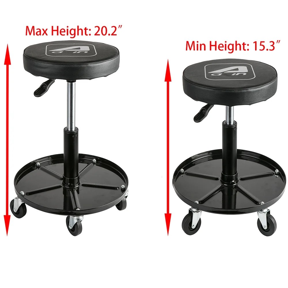 Sonic has an adjustable pneumatic roller seat with 5 caster wheels and a spinning storage tray that sits on the pneumatic piston housing. Aain Lt012 Heavy Duty Roller Seat Pneumatic Mechanic Roller Seat Workshop And Auto Repair Shop 300lbs Adjustable Rolling Stool Chair Swivel With Tool Tray Black Best Work Tool For Garage Automotive Garage