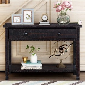 console narrow tables entryway sofa drawers wood hallway foyer shelf farmhouse rustic drawer bedroom bottom living cabinet wavy antique edge