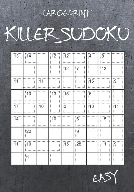 large print easy killer sudoku 100 sumdoku puzzles sudoku variant paperback game paperback walmart com