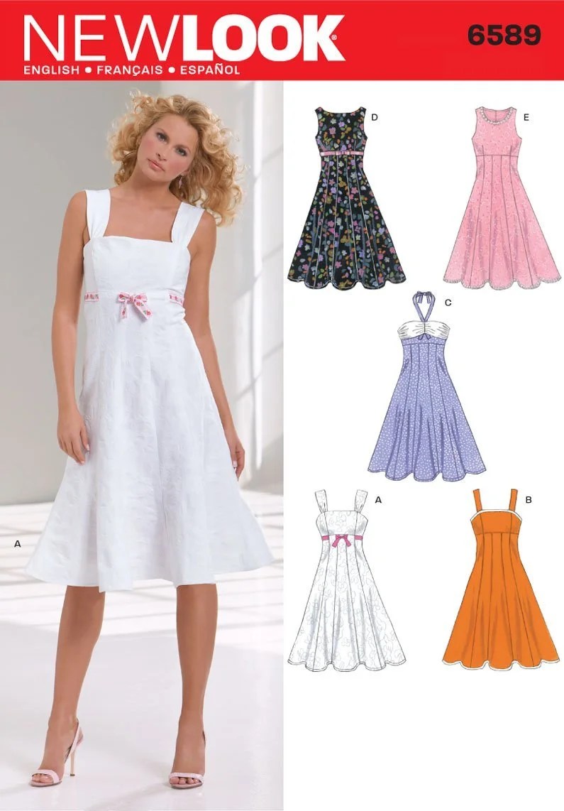 New Look Sewing Pattern 6589 Misses Dresses Size A 8 10 12 14 16 18 Misses Dresses In Size A 8 10 12 14 16 18 New Look Pattern 6589 By Simplicity Creative Group Inc Patterns Ship From Us Walmart Com Walmart Com