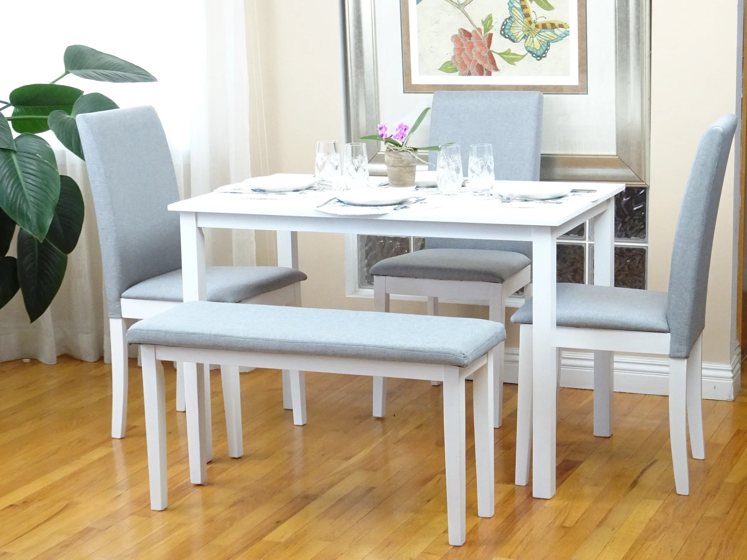 Small Wooden Dining Table And Bench 5 gallery