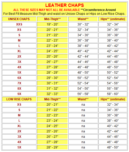 Buffalo Leather Chaps With Fringe And Conchos C701cfb Walmart The most important measurement with leather chaps is your thigh measurement. Buffalo Leather Chaps With Fringe And Conchos C701cfb Walmart Women s Leather Pants Joggers.