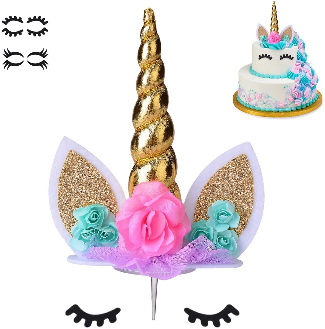 coonoe unicorn cake topperhandmade party cake decoration