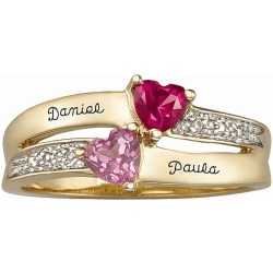 ring personalized couple rings walmart birthstones keepsake gold enamored promise jewelry sterling silver mothers