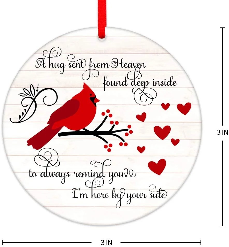 Png (printable format on a transparent background). Red Cardinal Two Side Printed Christmas Ornaments 3 Christmas In Heaven Ornaments In Memory Of Loved One Christmas Tree Ornaments Tree Decorations Walmart Com Walmart Com