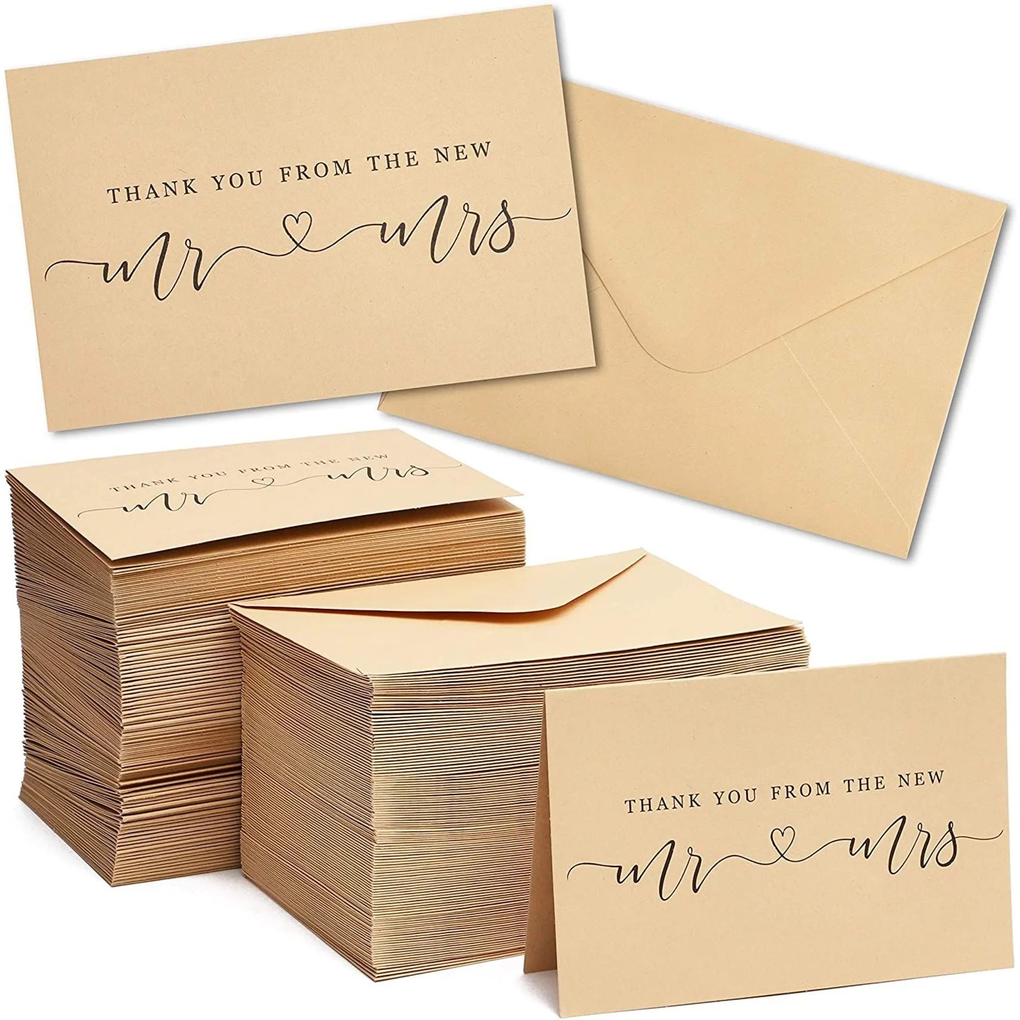 120 count wedding thank you cards with kraft paper envelopes bulk mr
