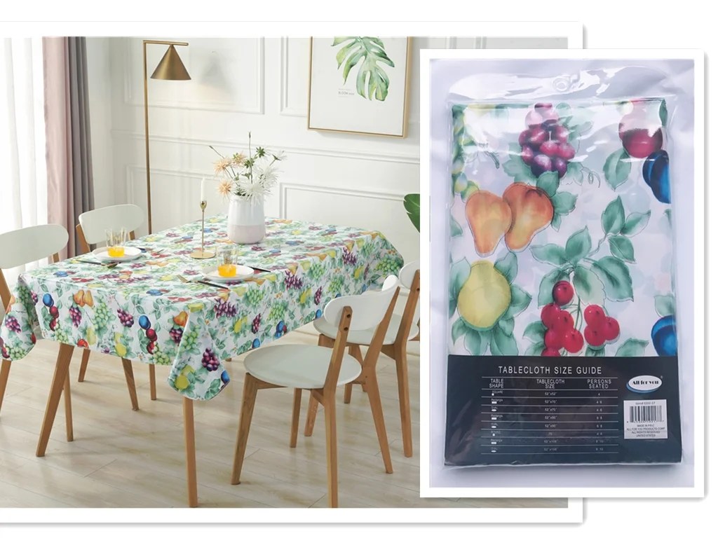 Available in many sizes including fitted round, round, oval, square and rectangle. All For You Flannel Backed Vinyl Tablecloth Waterproof Table Protector Heavy Duty Fruit Rectangle 52 X70 Walmart Com Walmart Com