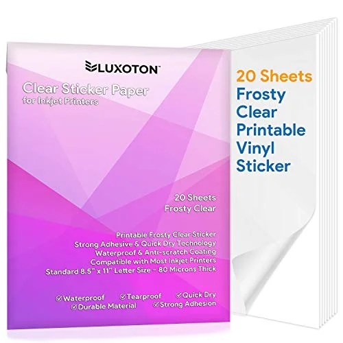 clear sticker paper for inkjet printer 20 sheets frosty
