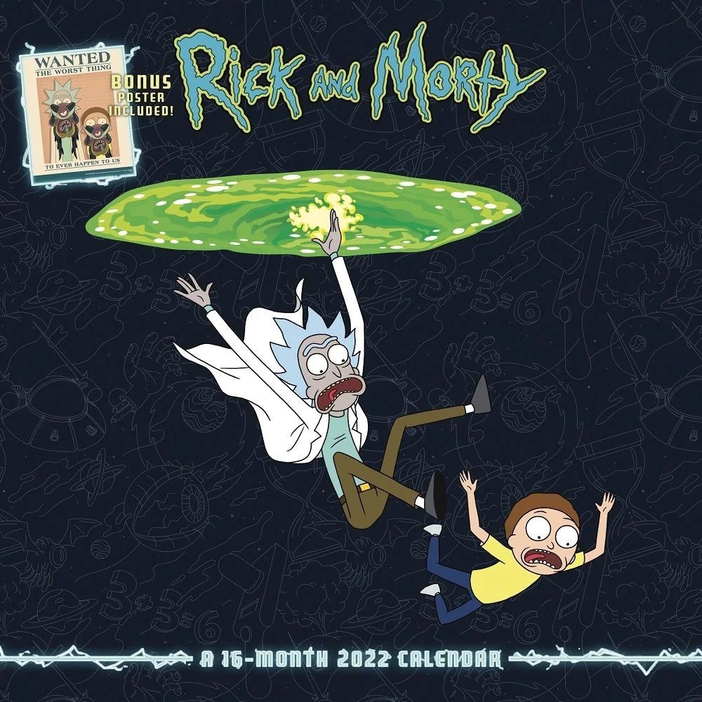 rick morty exclusive 2022 wall calendar with collectors print walmart com