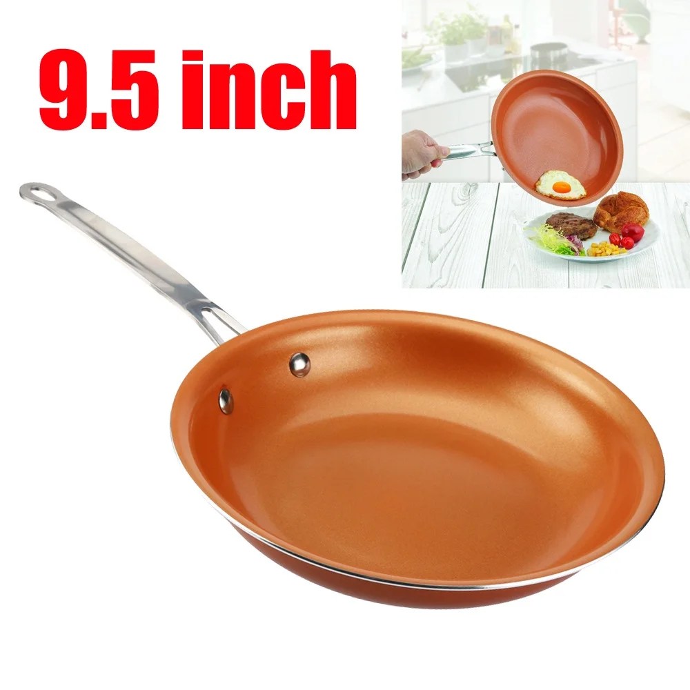 Non Stick Copper Frying Pan With Ceramic Coating And Induction Cooking Oven Safe Walmart Com