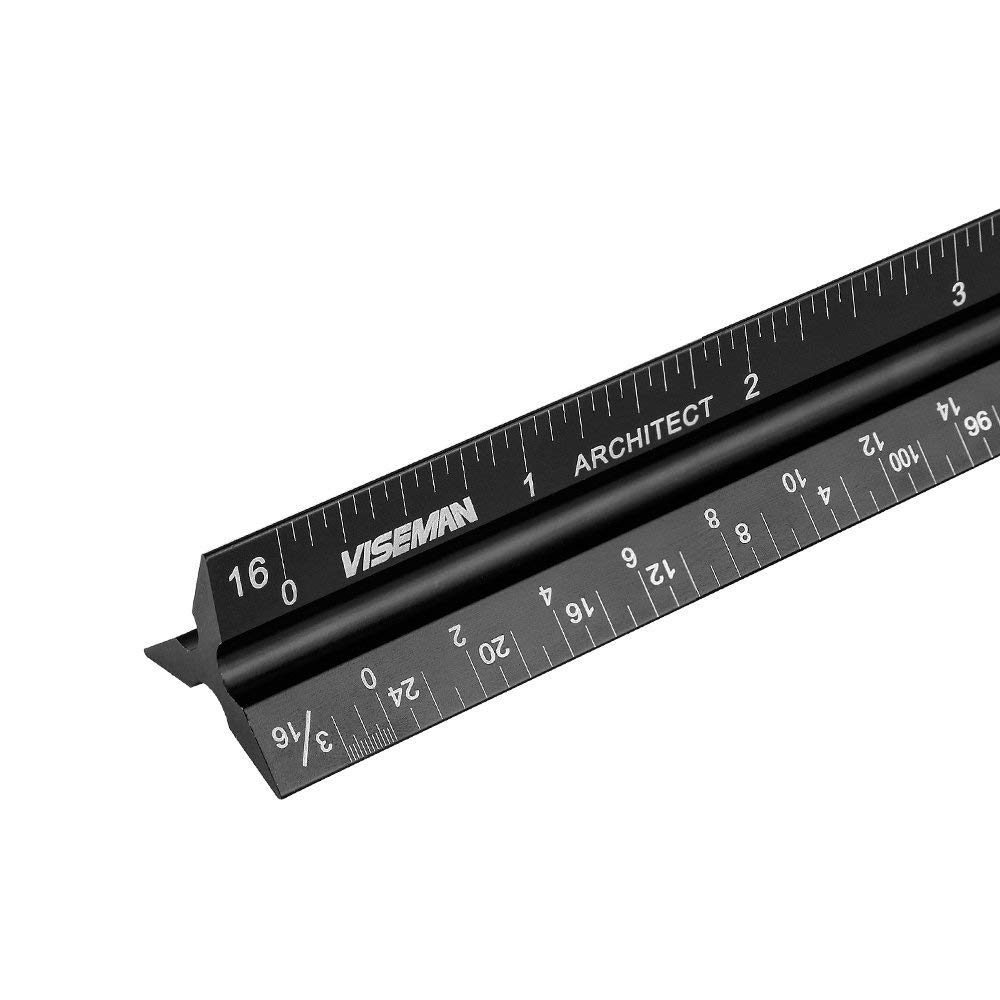 Architect scale ruler for engineer and student-12" laser-etched