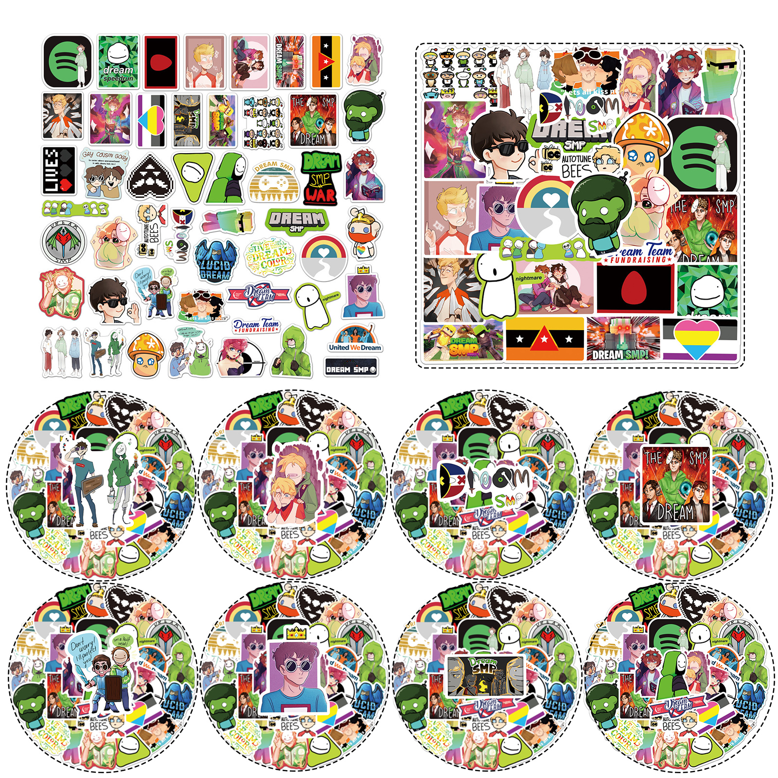 dream smp sticker for teen skateboard cool waterproof game decal for kids water bottle laptop phone travel case bike guitar 50pcs pack by aousthop walmart com