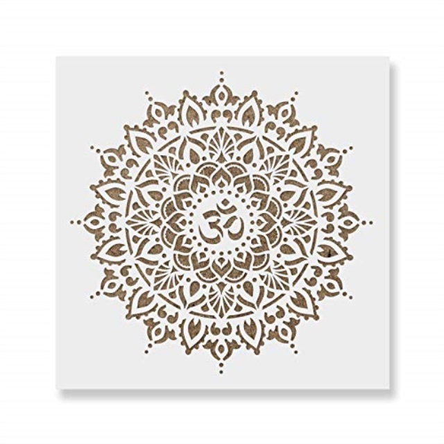 om mandala stencil template for walls and crafts