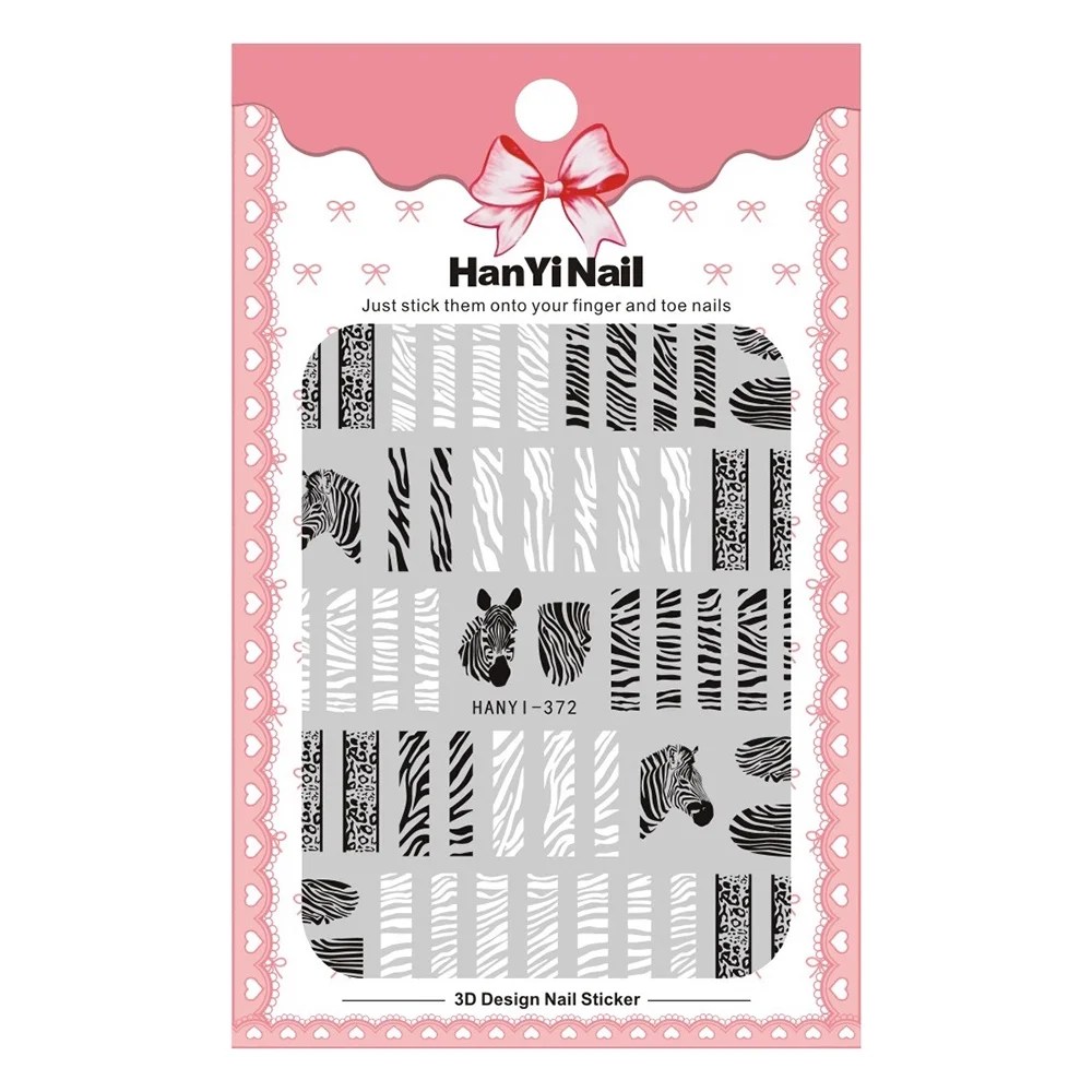 1 sheet 3d nail stickers f lame animal letters pattern adhesive nail art sticker manicure decoration walmart com