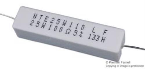 10x New Brand No 33c8622 Nte Electronics 25w110 Resistor 100 Ohm 25w 0 05 Axial