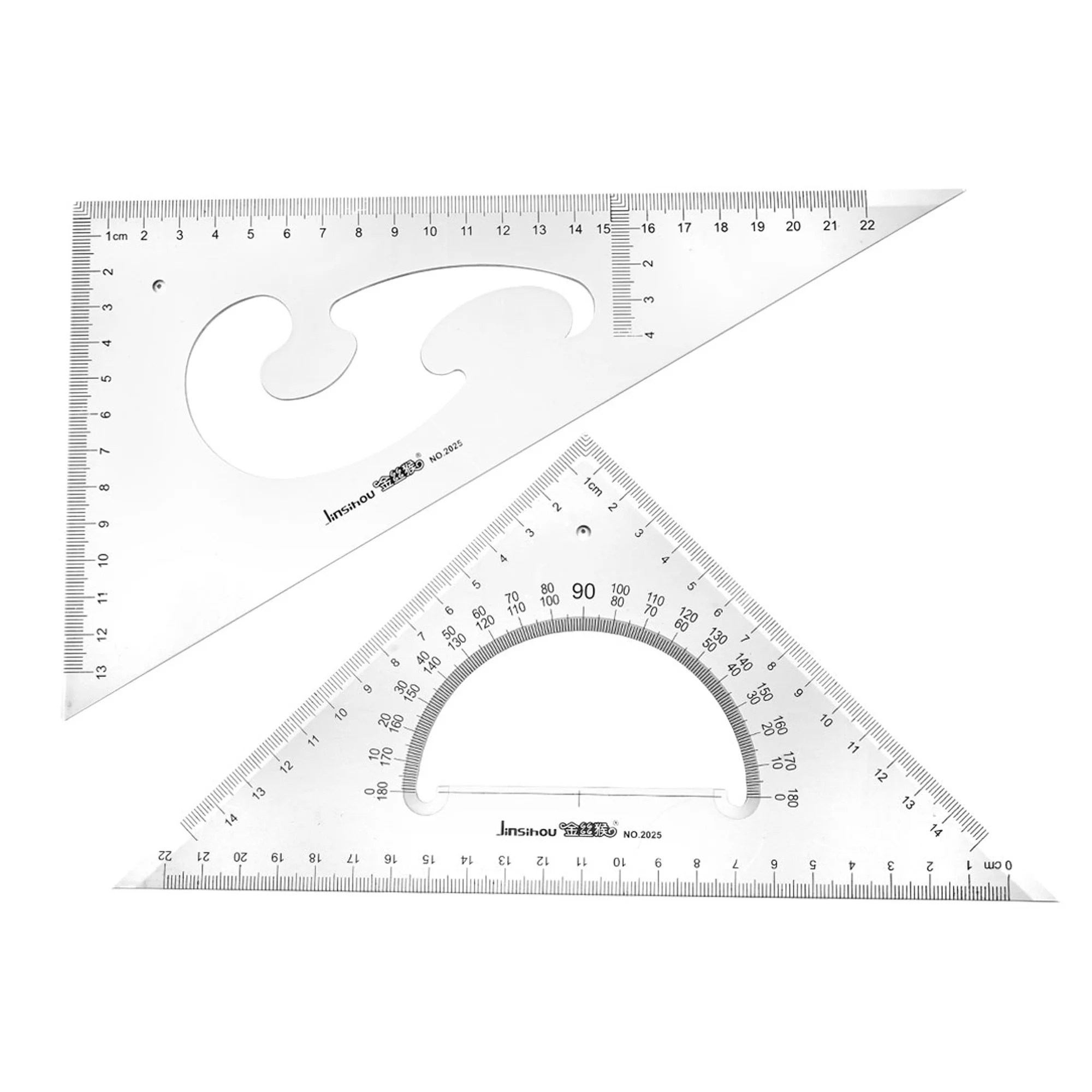 Triangle ruler square set 30/60, 45/90 degrees 22cm triangle rafter