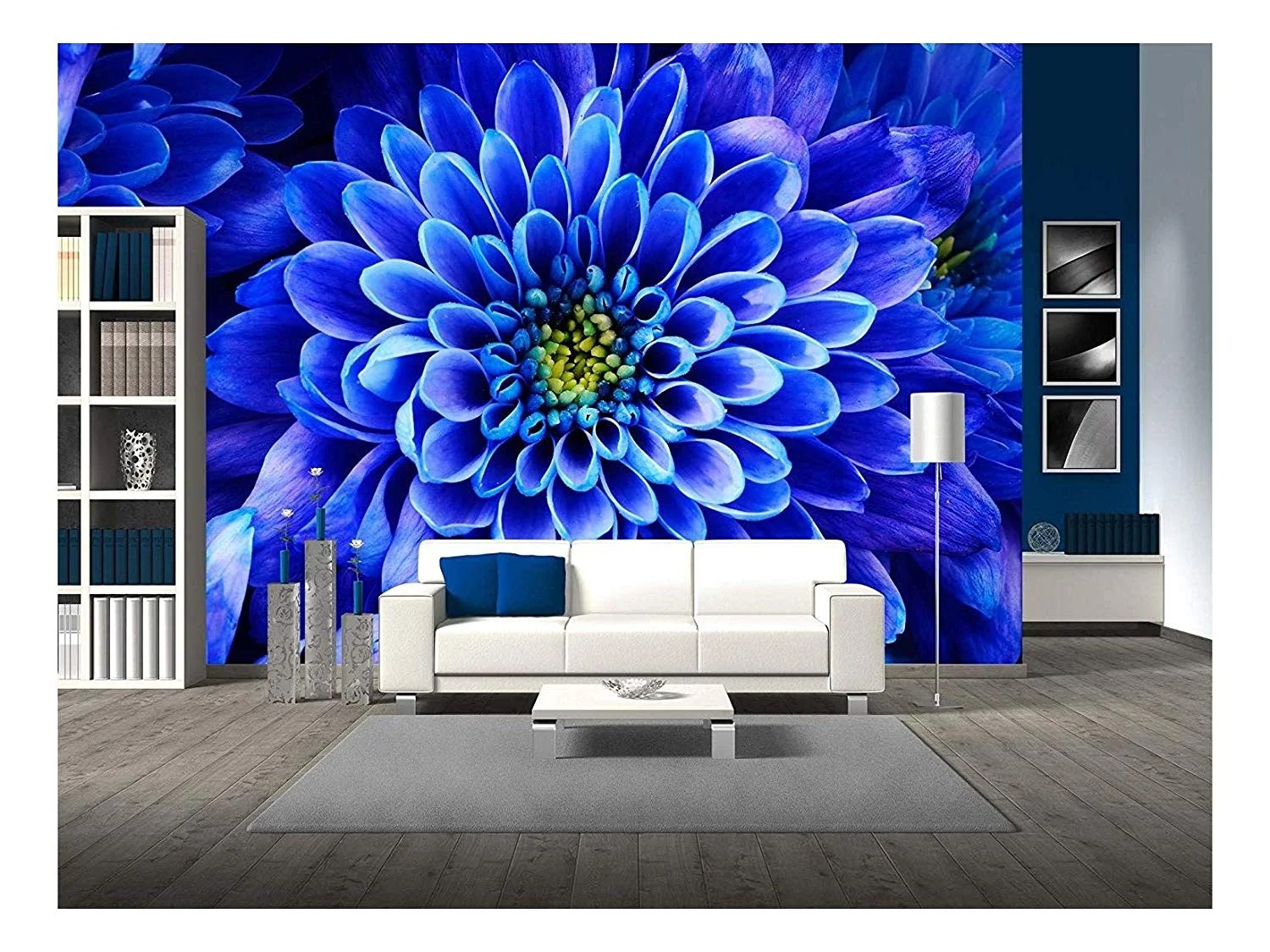 Paper pencil protractor compass scissors pins masking tape or adhesive labels chalk or fine fabric marker s. Wall26 Close Up Of Blue Flower Aster With Blue Petals And Yellow Heart For Background Or Texture Removable Wall Mural Self Adhesive Large Wallpaper 66x96 Inches Walmart Com