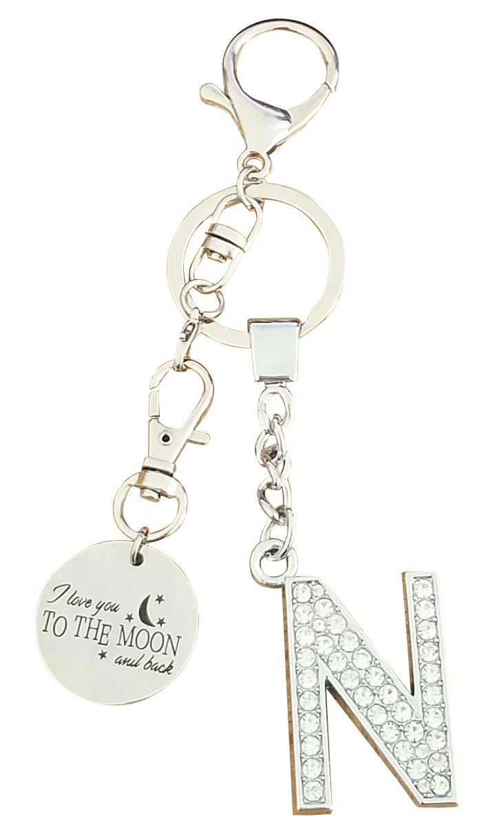 1280x720 n letter wallpaper romantic download.love wallpaper.n>. Am Landen I Love You To The Moon And Back Bling Alphabet Keychains Key Chains Best Gift Keychains For Friends Family N Walmart Com