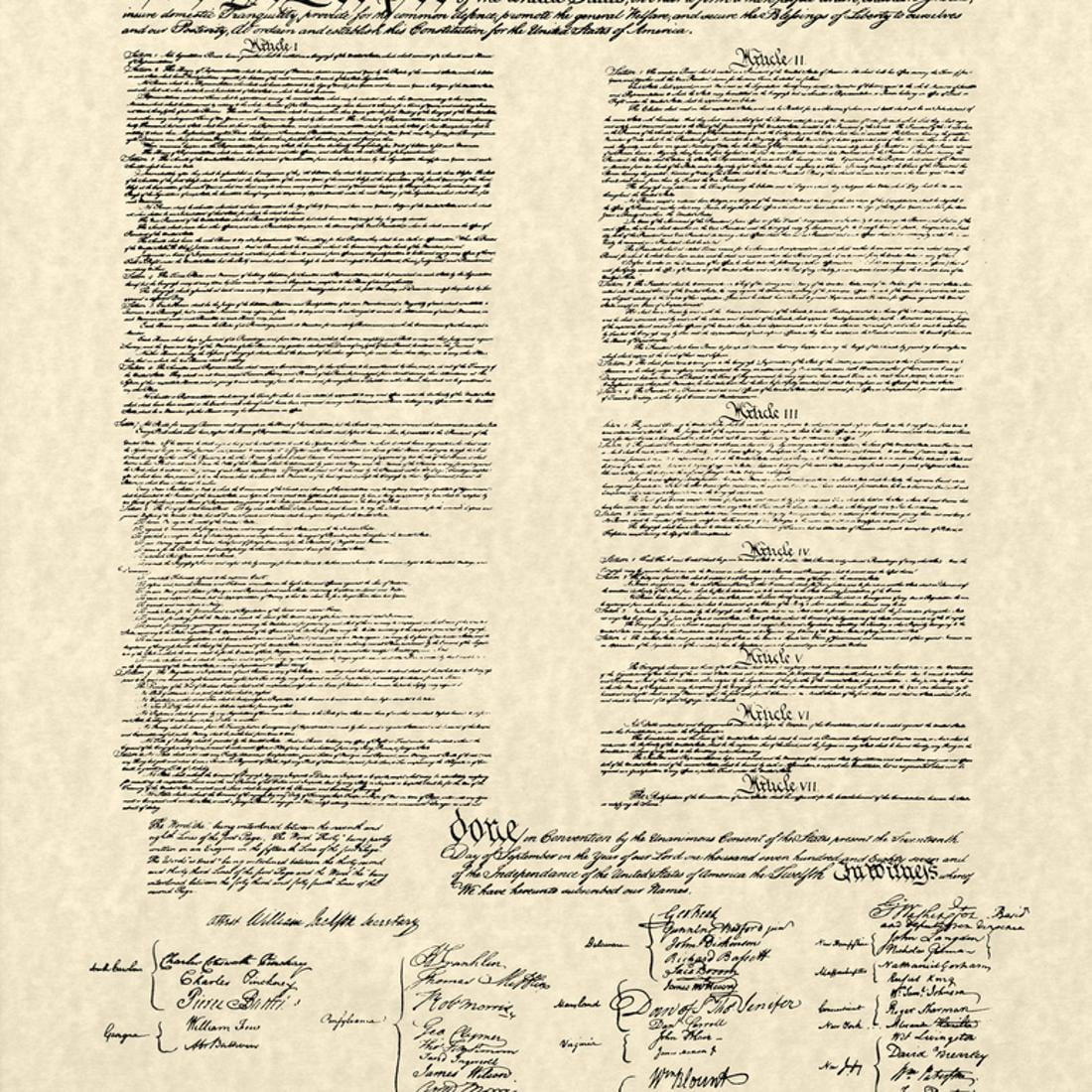 constitution document united states history print wall art