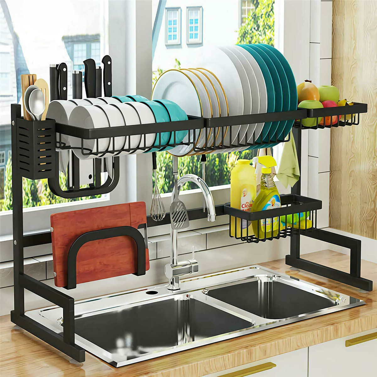 wallpapers Over The Sink Dish Drain dish rack over sink dish drying rack sink rack dish drainer stainless steel kitchen cutlery holder storage rack with utensil holder drain board