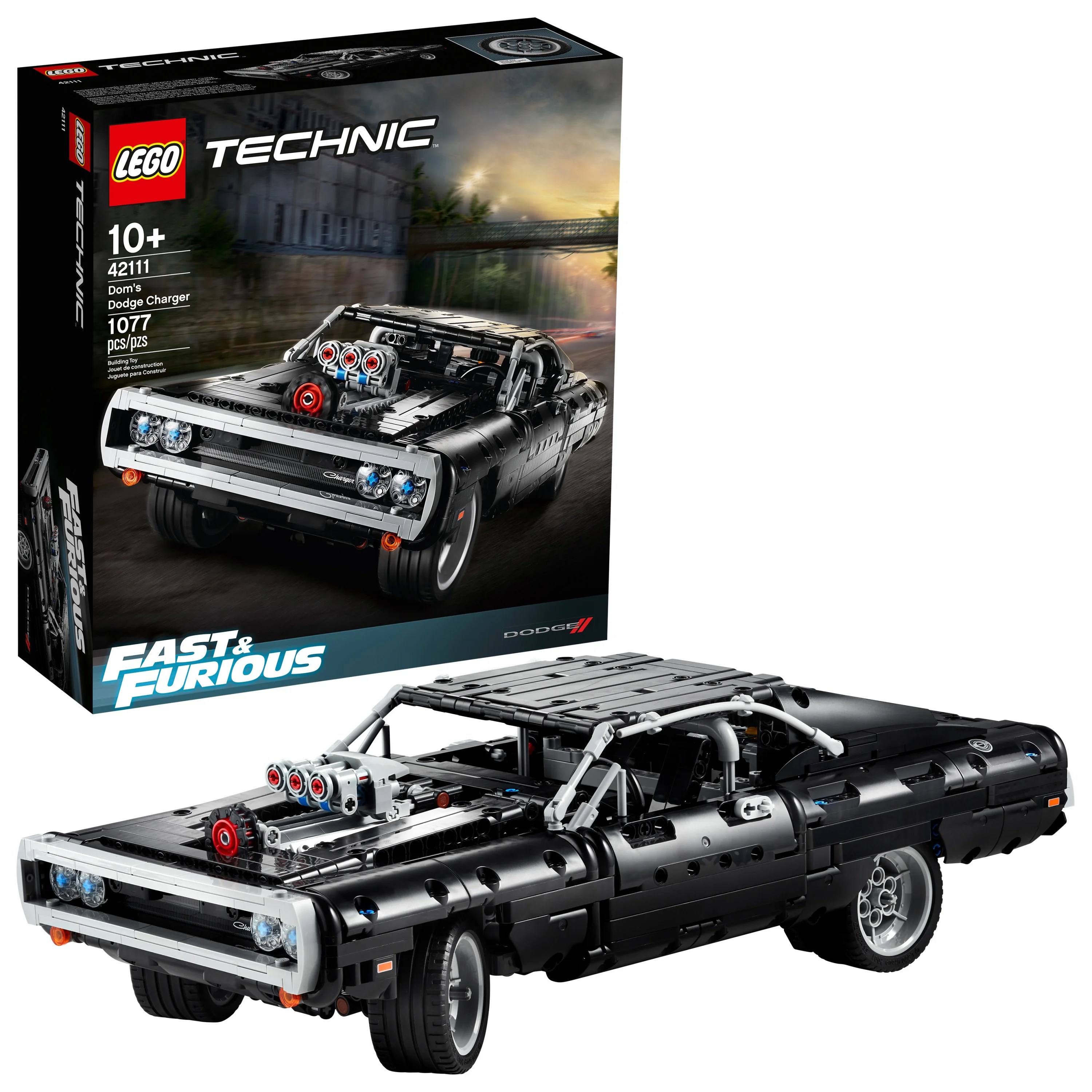 Lego Technic Fast Furious Dom S Dodge Charger 42111 Race Car Toy Building Set 1077 Pieces Walmart Com