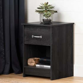 farmhouse nightstand gray drawer bedroom furniture side bed oak tassio shore south display grey nightstands walmart