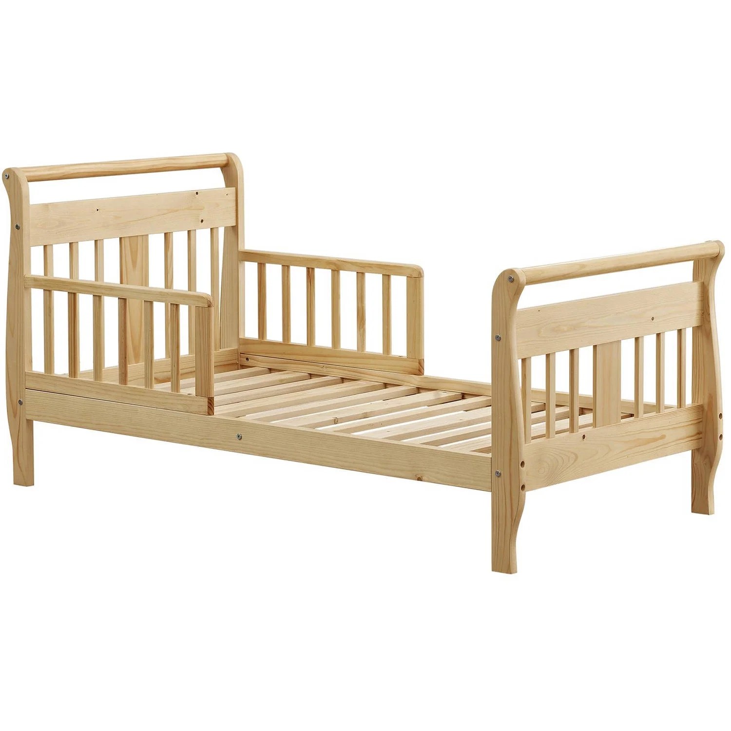 Sturdy wood construction allows this timeless toddler bed to fit in easily with your kids room decor. baby relax sleigh wood toddler bed with safety rails cherry