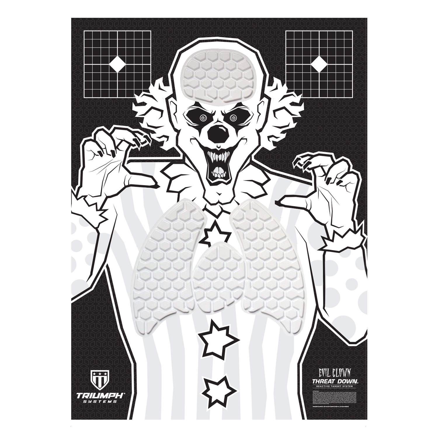 threat down evil clown silhouette 3 pack targets for shooting range range target handgun target cardboard target fun target walmart com
