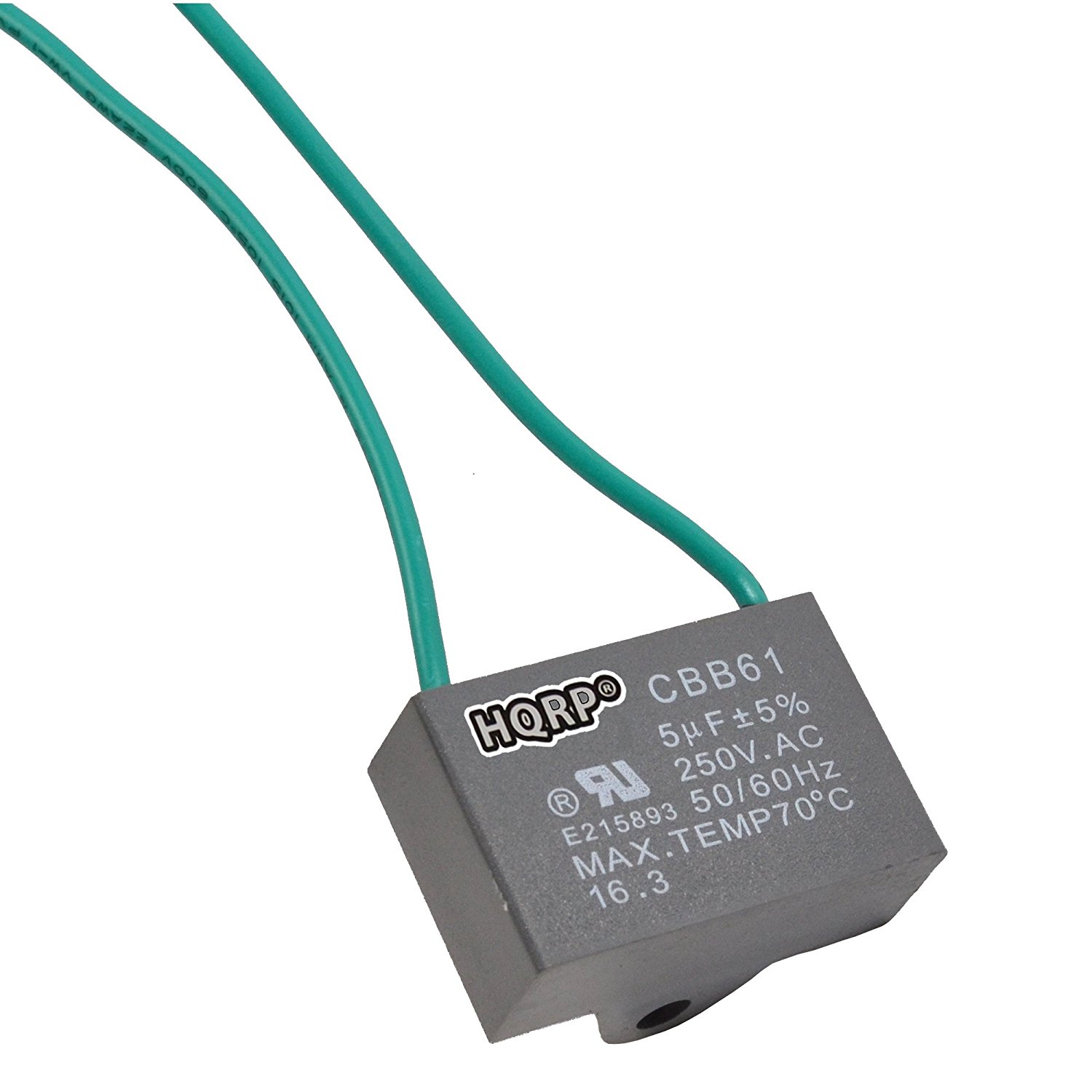 Hqrp Capacitor For Harbor Breeze Ceiling Fan Cbb61 5uf 2 Wire Plus Hqrp Coaster Walmart Com