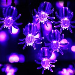 lights string halloween purple spider beleuchtung walmart decoration operated garden battery led verlichting spinnen lichterkette fasching 20led deko weihnachten fireplace