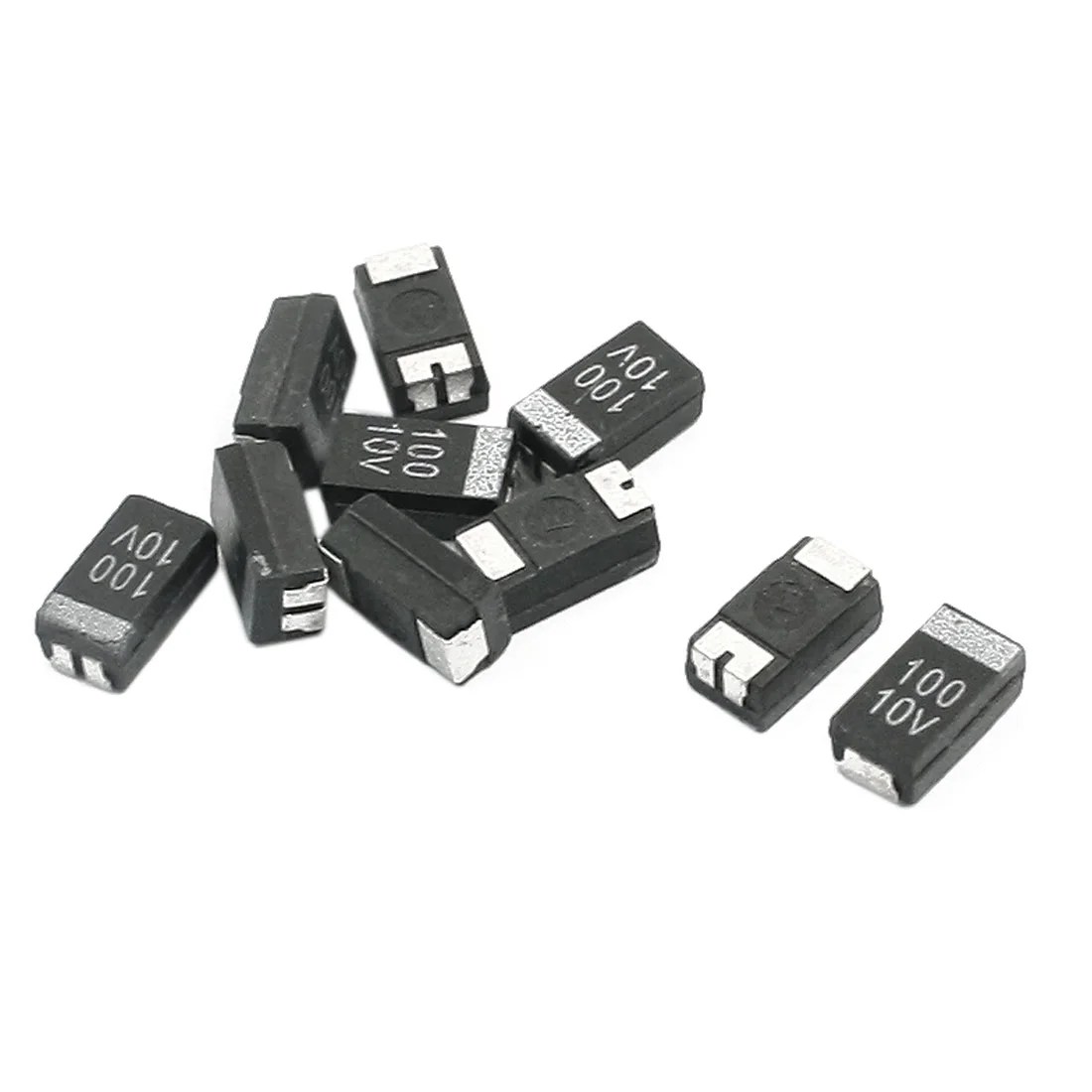 10pcs 6032 C Type Surface Mount 100uf 10v Black Chip Tantalum Capacitors 10pcs 6032 C Type Surface Mount 100uf 10v Black Chip Tantalum Capacitors