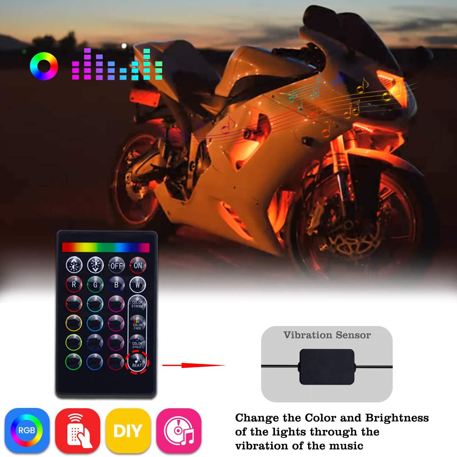 Read this review and save yourself time and money. 12pcs Motorcycle Led Light Kit Strips Multi Color Accent Glow Neon Ground Effect Atmosphere Lights Lamp With Wireless Remote Controller Walmart Canada