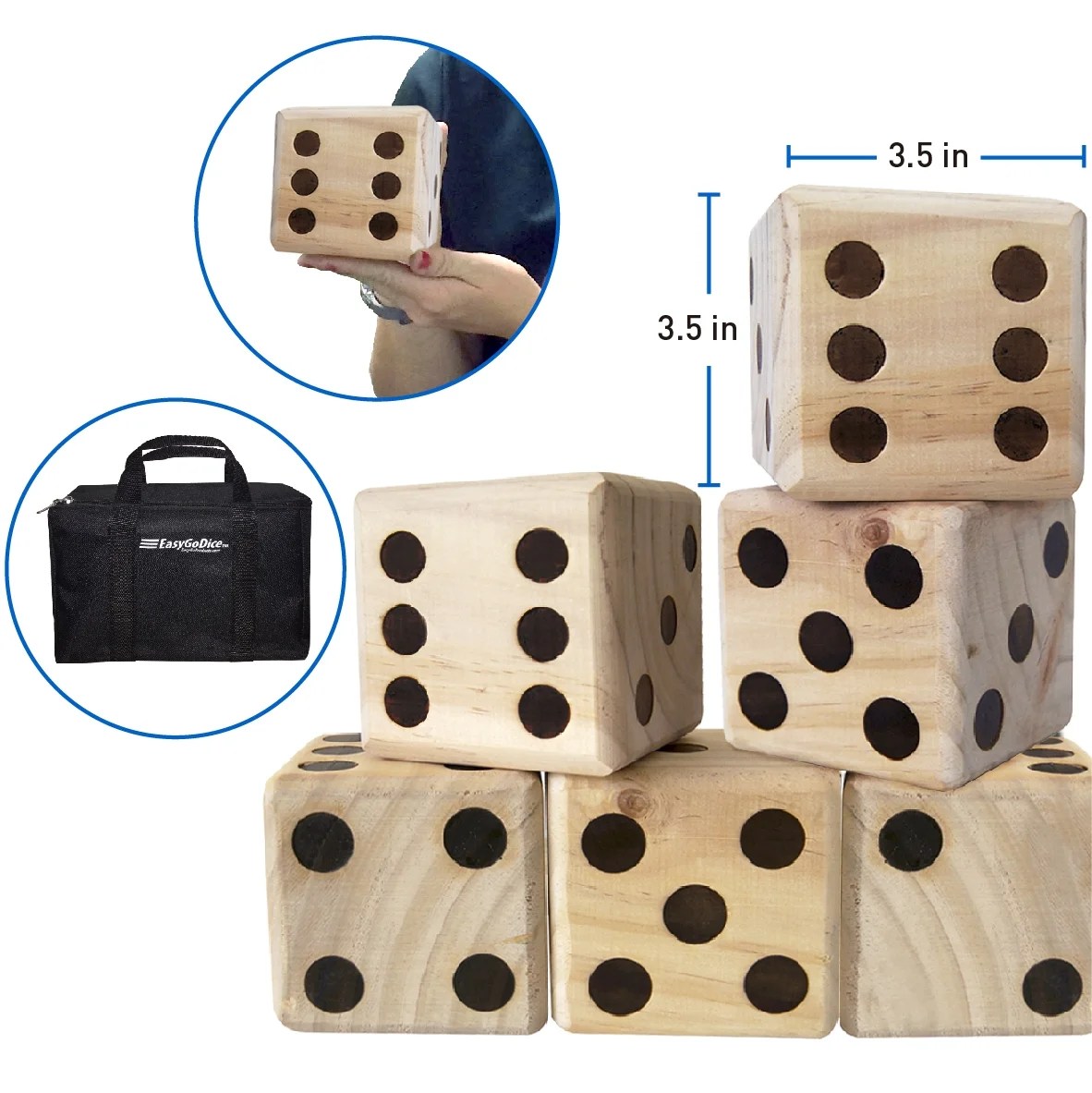 large dice game giant wooden yard game set dice with bag kids