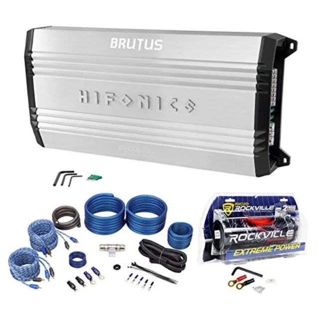 New Hifonics Brutus Brx616 4 600w Rms 4 Channel Car Amplifier Amp Kit Capacitor