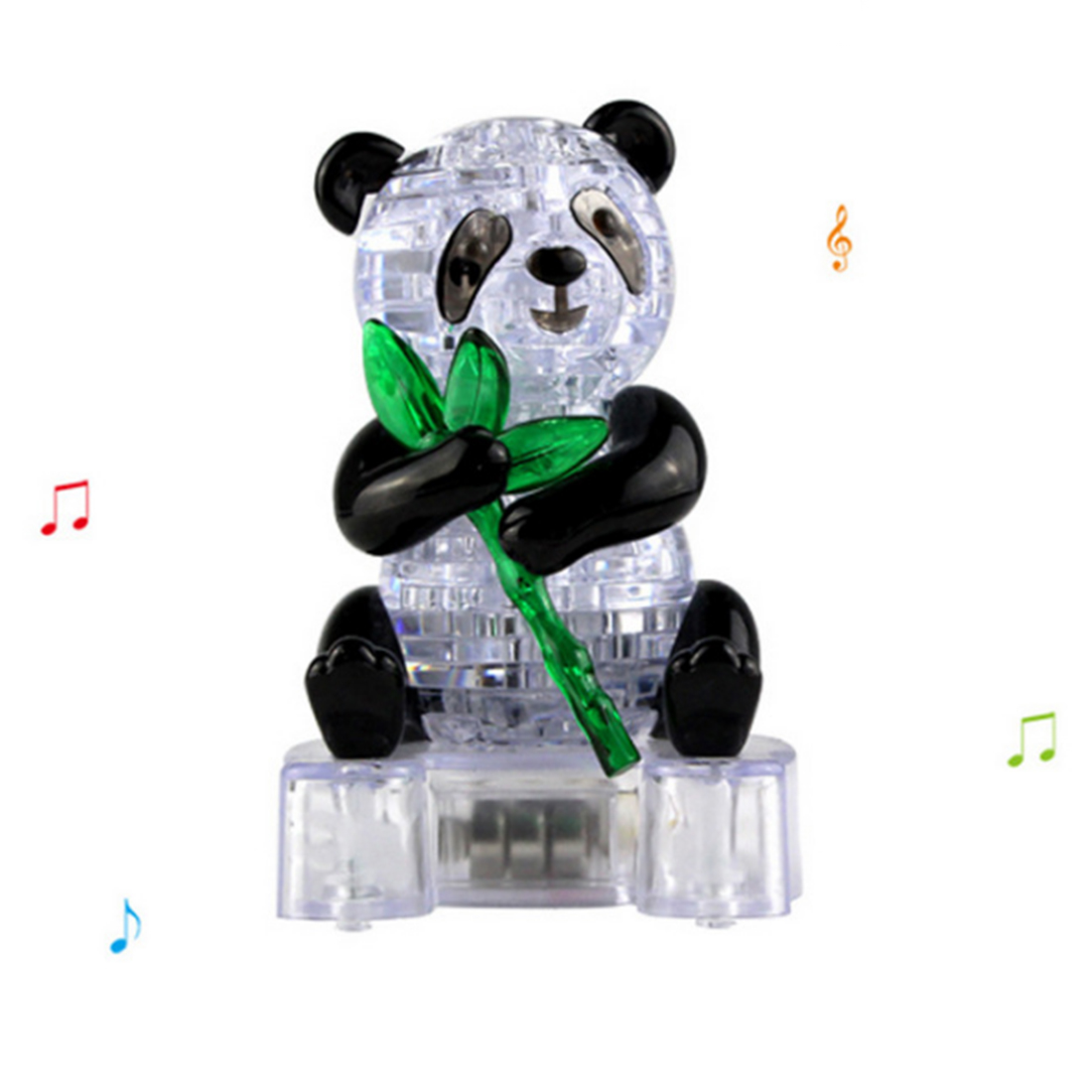 3d crystal panda puzzle jigsaw creative gift with light for children