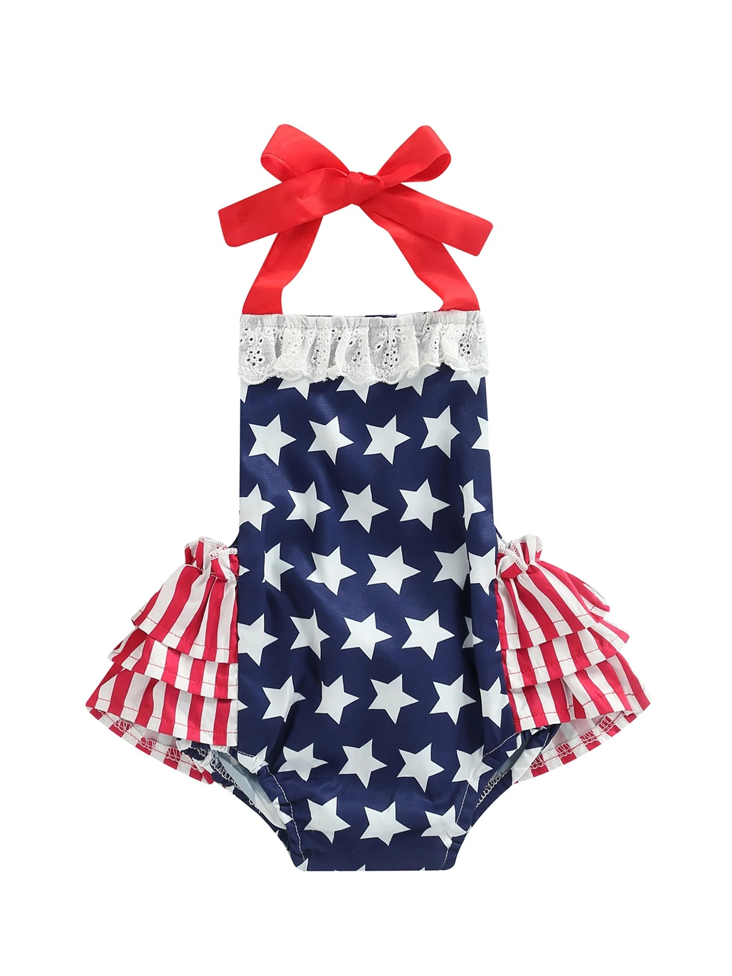 calsunbaby newborn baby girls romper independence day stars stripe