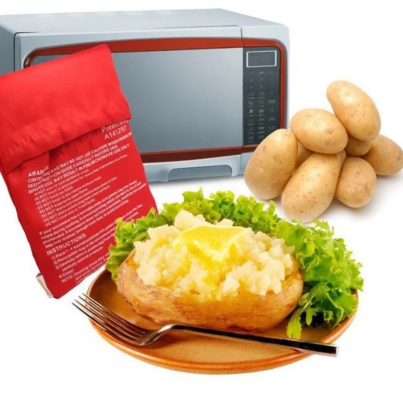 There is an average of two servings in one bag of microwaveable popcorn. Potato Express Microwave Baked Potato Cooking Cooker Washable Bag Useful Bag Red Walmart Com Walmart Com