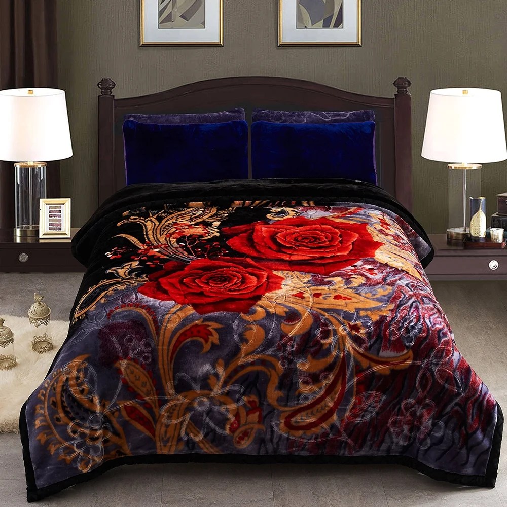 Winter Wram Plush Fleece Korean Mexican Blanket For Bed Floral Animal