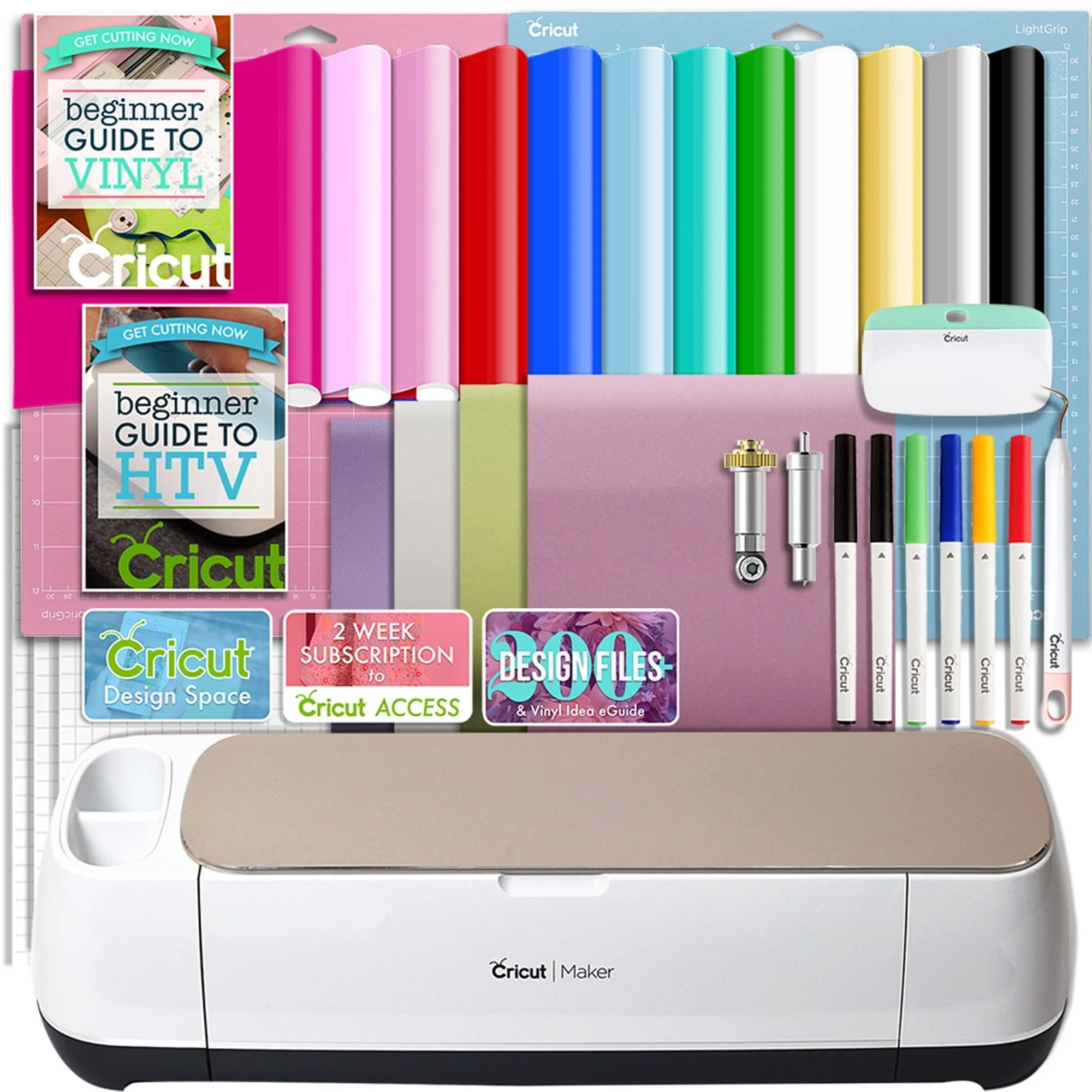 cricut champagne maker vinyl and heat transfer bundle walmartcom