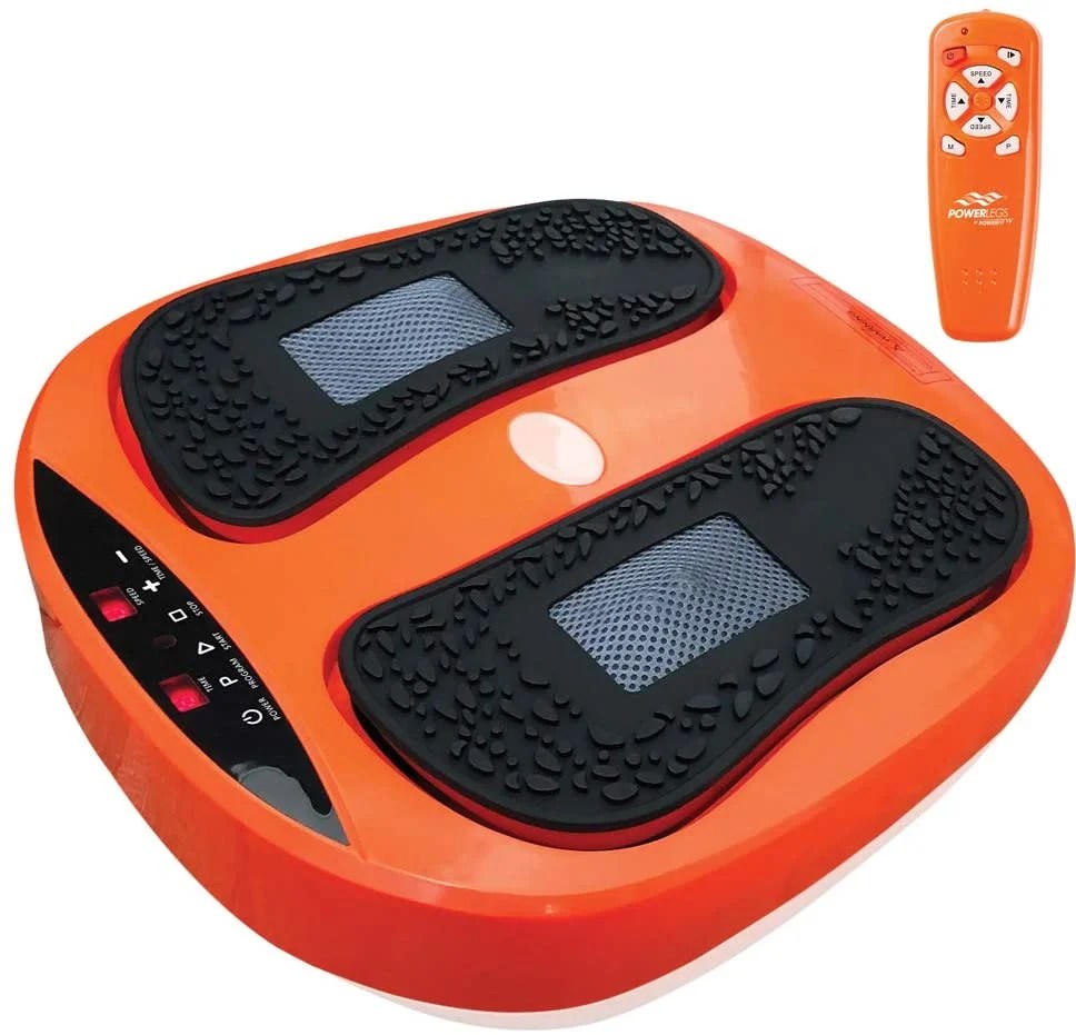 Power legs vibration plate foot massager platform with rotating acupressure heads multi setting