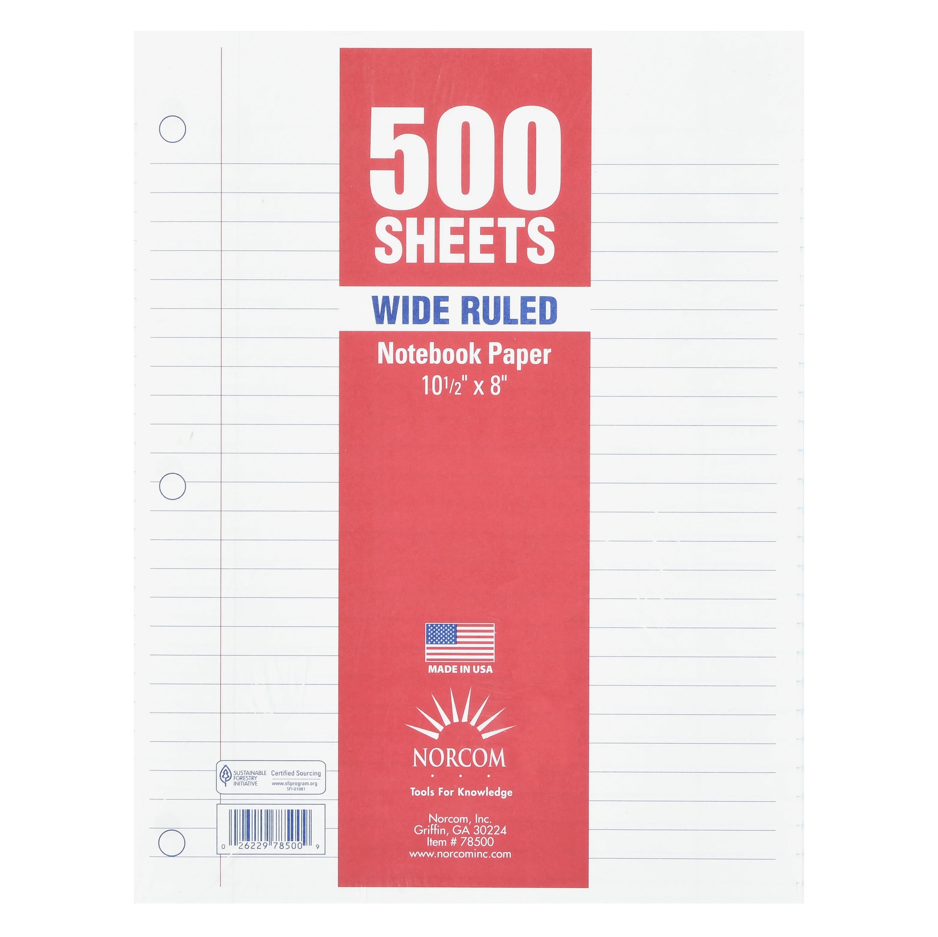 2 pack norcom 500 sheets wide ruled filler paper 10 5a x 8a walmart com