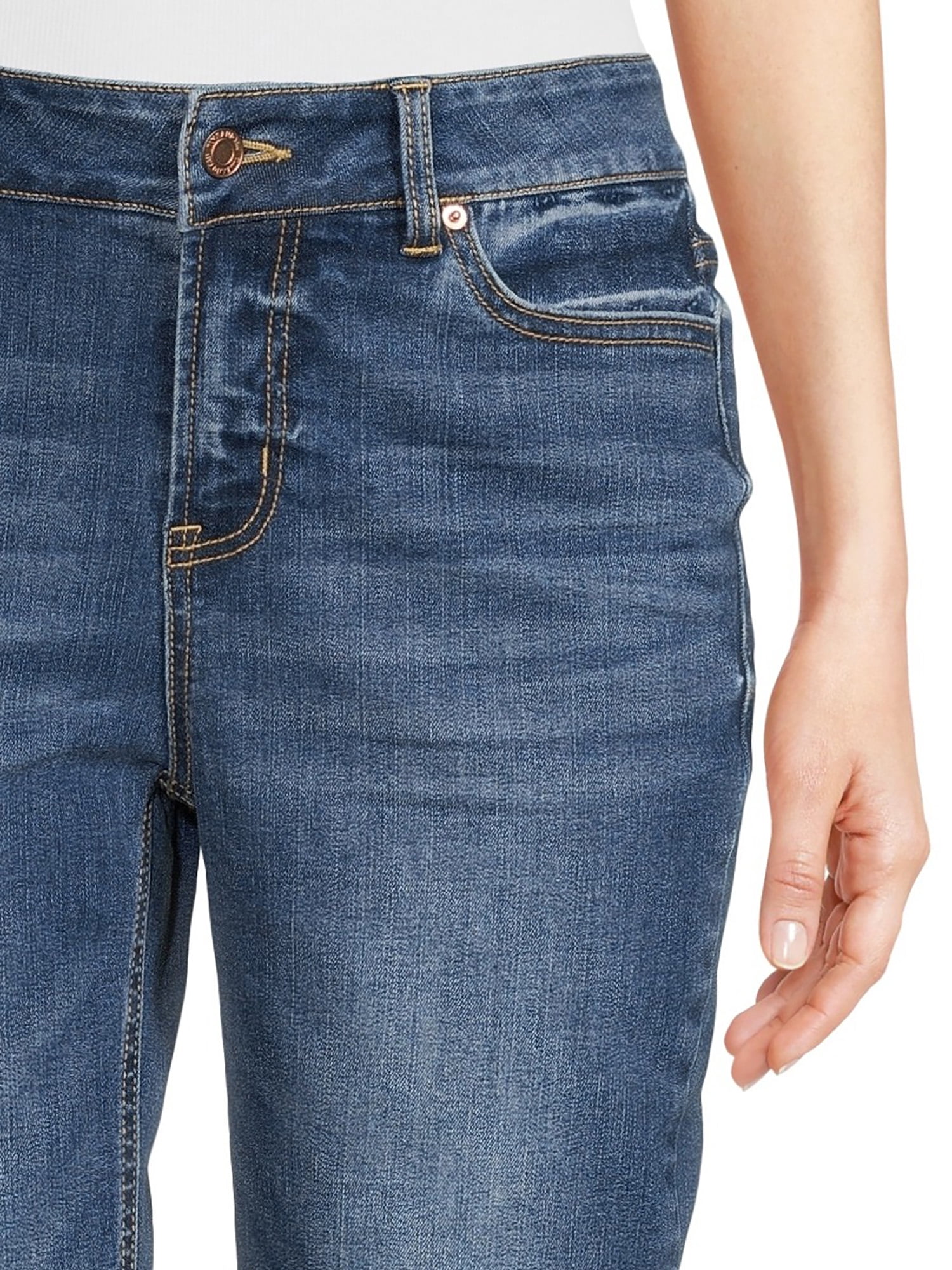 Time and tru women’s mid rise straight jeans, 29" inseam for regular