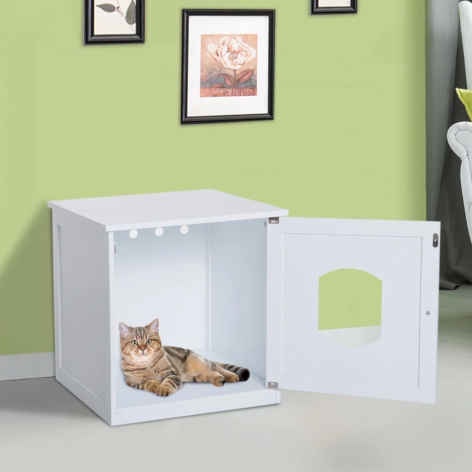 Purple collar pet photography / getty images the ultimate guide purple collar pet photography /. PawHut Decorative Wooden Covered Cat House Side End Table
