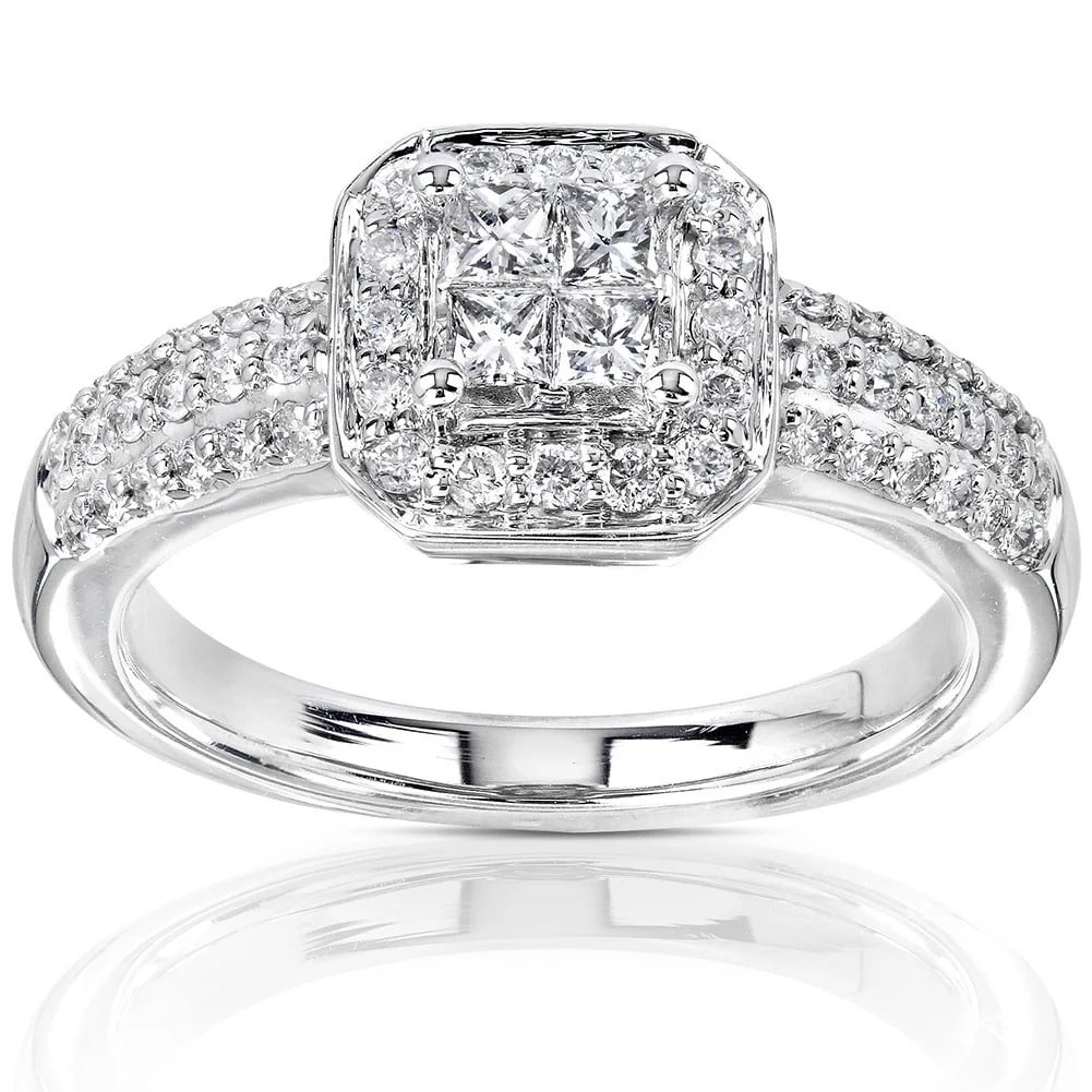Show your lasting love with a beautiful diamond engagement ring. Annello - 14k Gold 1/2ct TDW Princess-cut Diamond ...