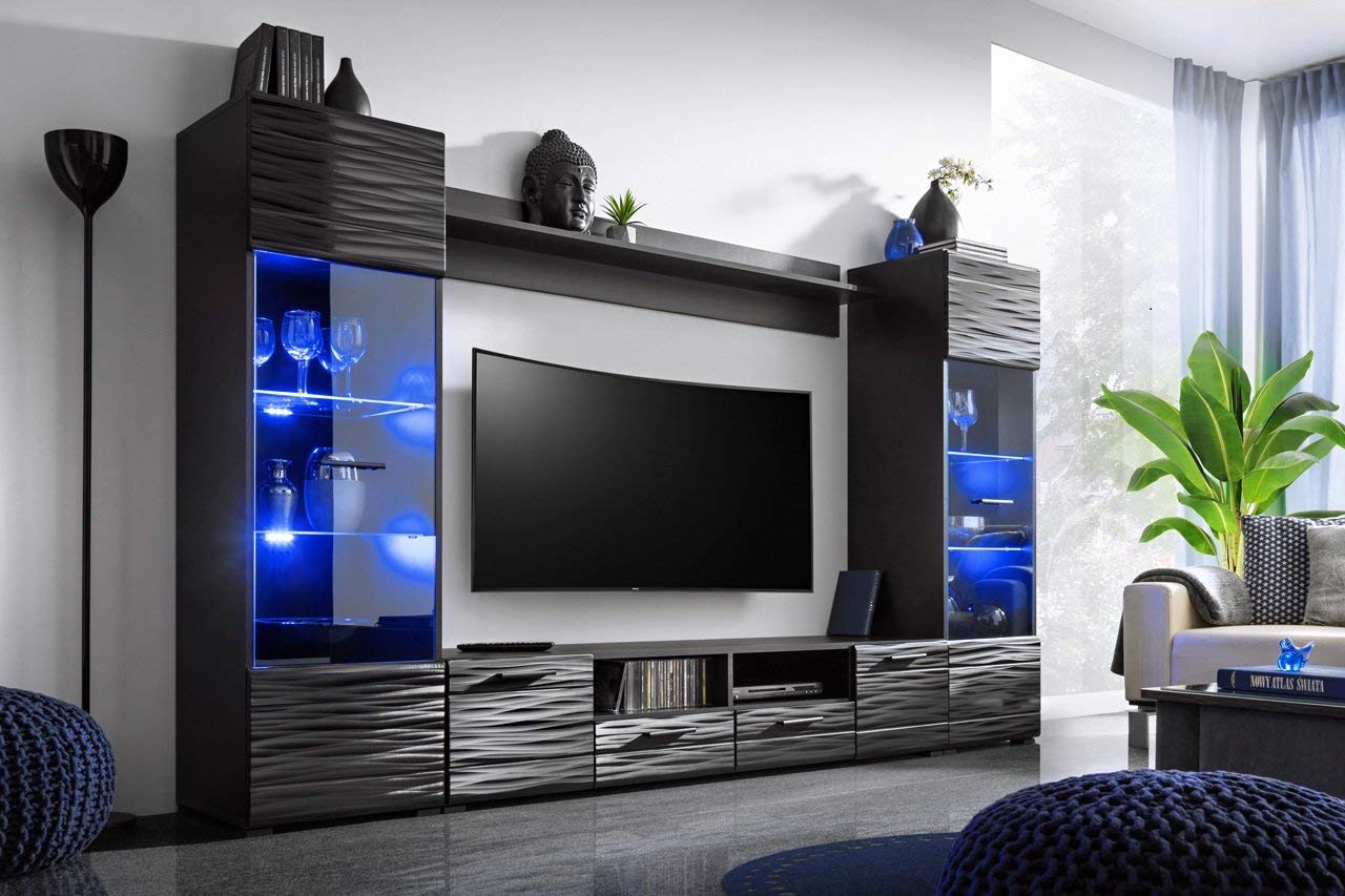 Our entertainment centers and tv stands come in a wide variety of sizes and finishes, so you'll be sure. modica modern entertainment center 65 tv stand wall unit with led light