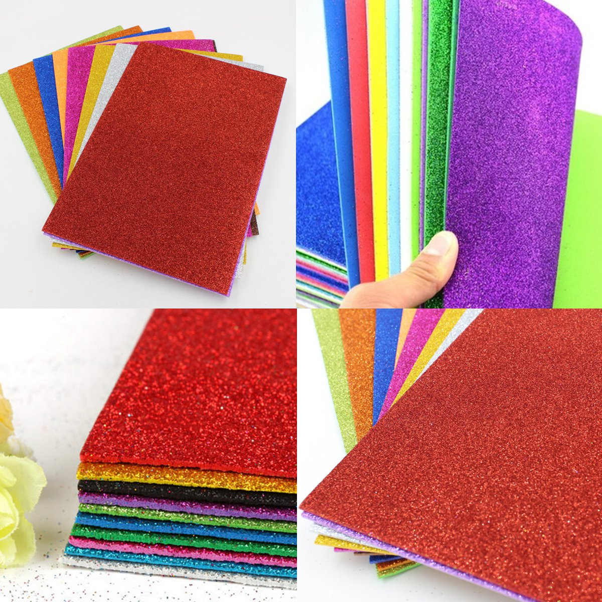 10pcs adhesive glitter scrapbooking paper vinyl sticker