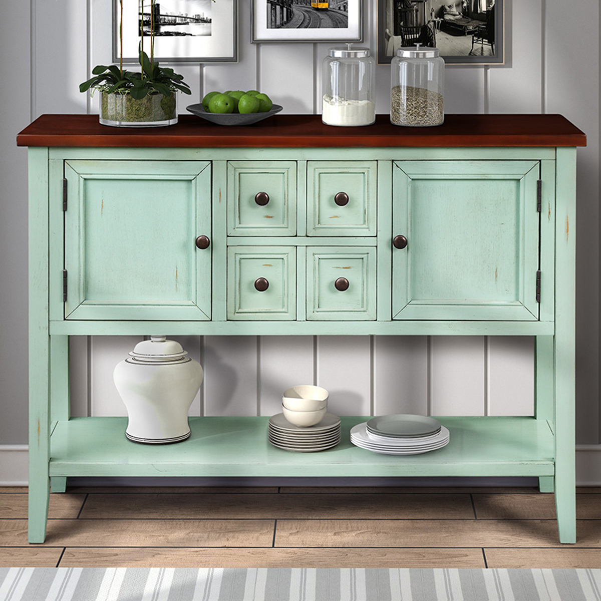 Costzon Kitchen Storage Sideboard Dining Buffet Server Cabinet
