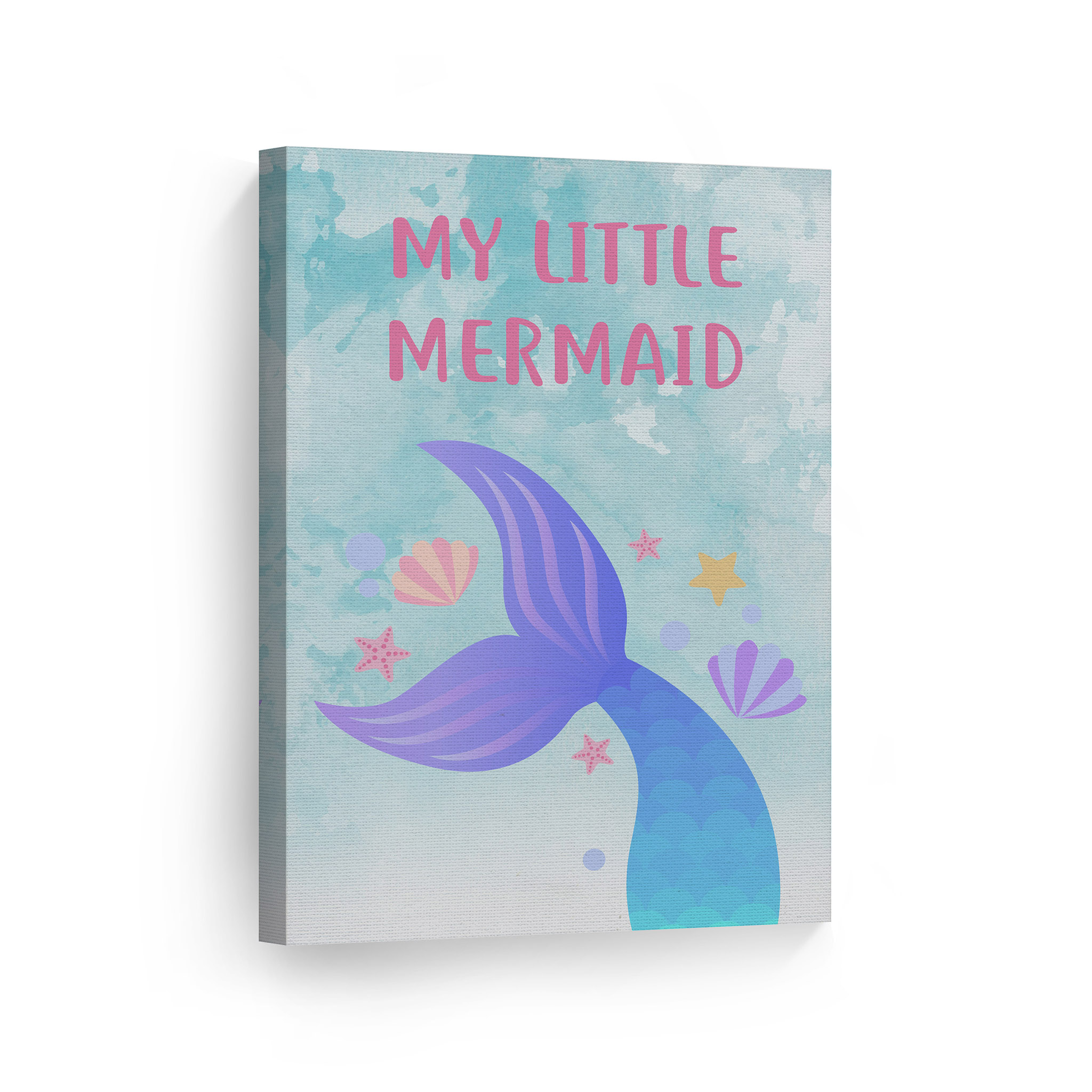 smile art design my little mermaid quote wall decor watercolor paint
