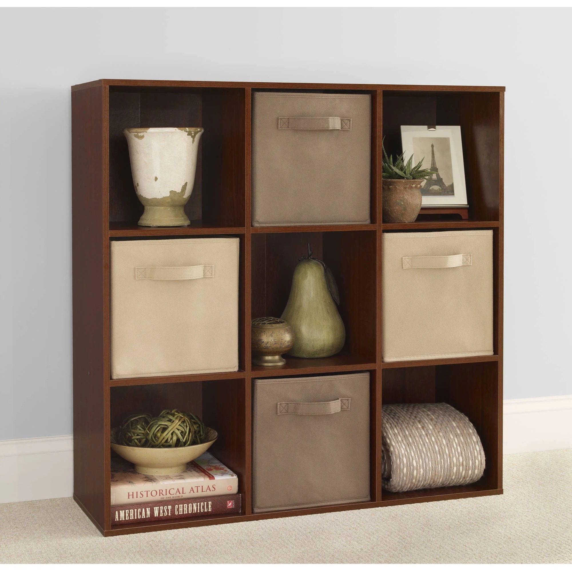 Storage cubbies and cube shelves. closetmaid multi purpose laminated wood 9 cube storage organizer dark cherry 5 lbs walmart com